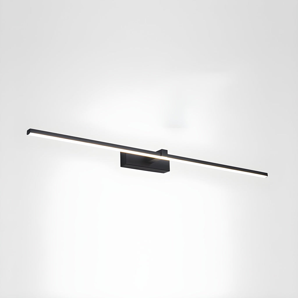 Linear LED wall light glowing in a minimal setting
