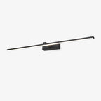Linear wall light close detail of the black metal body