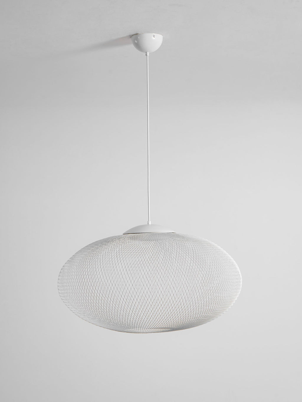Pendant Light, Latticed Iron Mesh Shade, Black or White, Integrated LED