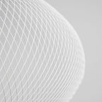 Pendant Light, Latticed Iron Mesh Shade, Black or White, Integrated LED