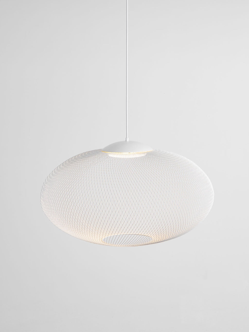 Pendant Light, Latticed Iron Mesh Shade, Black or White, Integrated LED