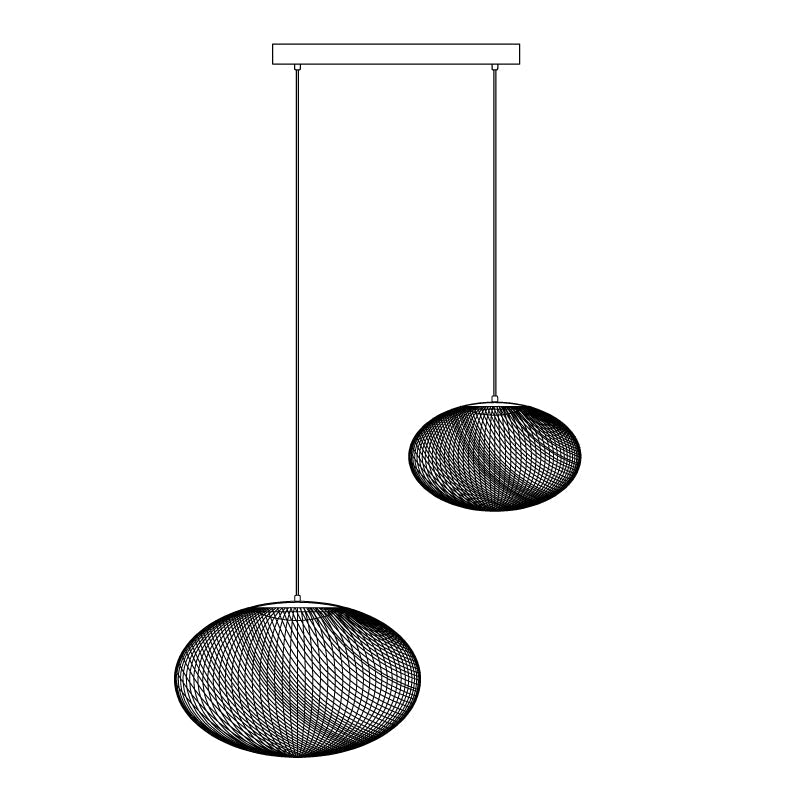 Pendant Light, Latticed Iron Mesh Shade, Black or White, Integrated LED