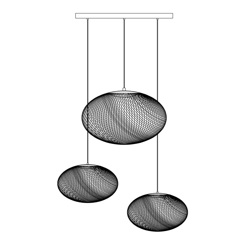 Pendant Light, Latticed Iron Mesh Shade, Black or White, Integrated LED