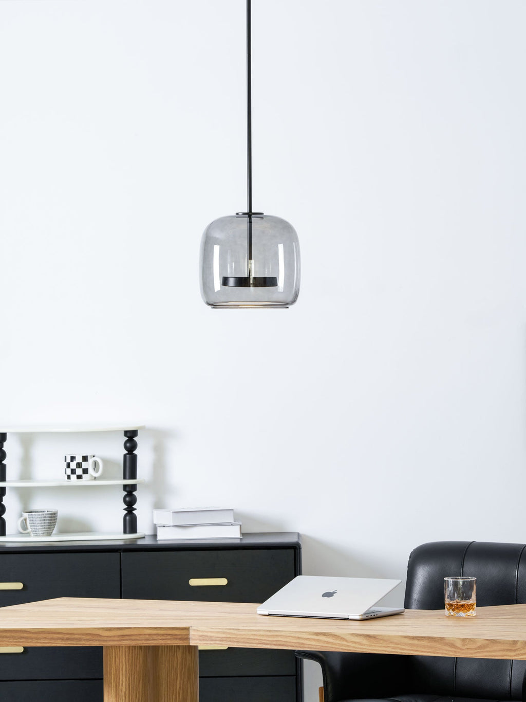Suspension, dôme en verre soufflé à la main Metro Sphere, LED intégrée, dimmable