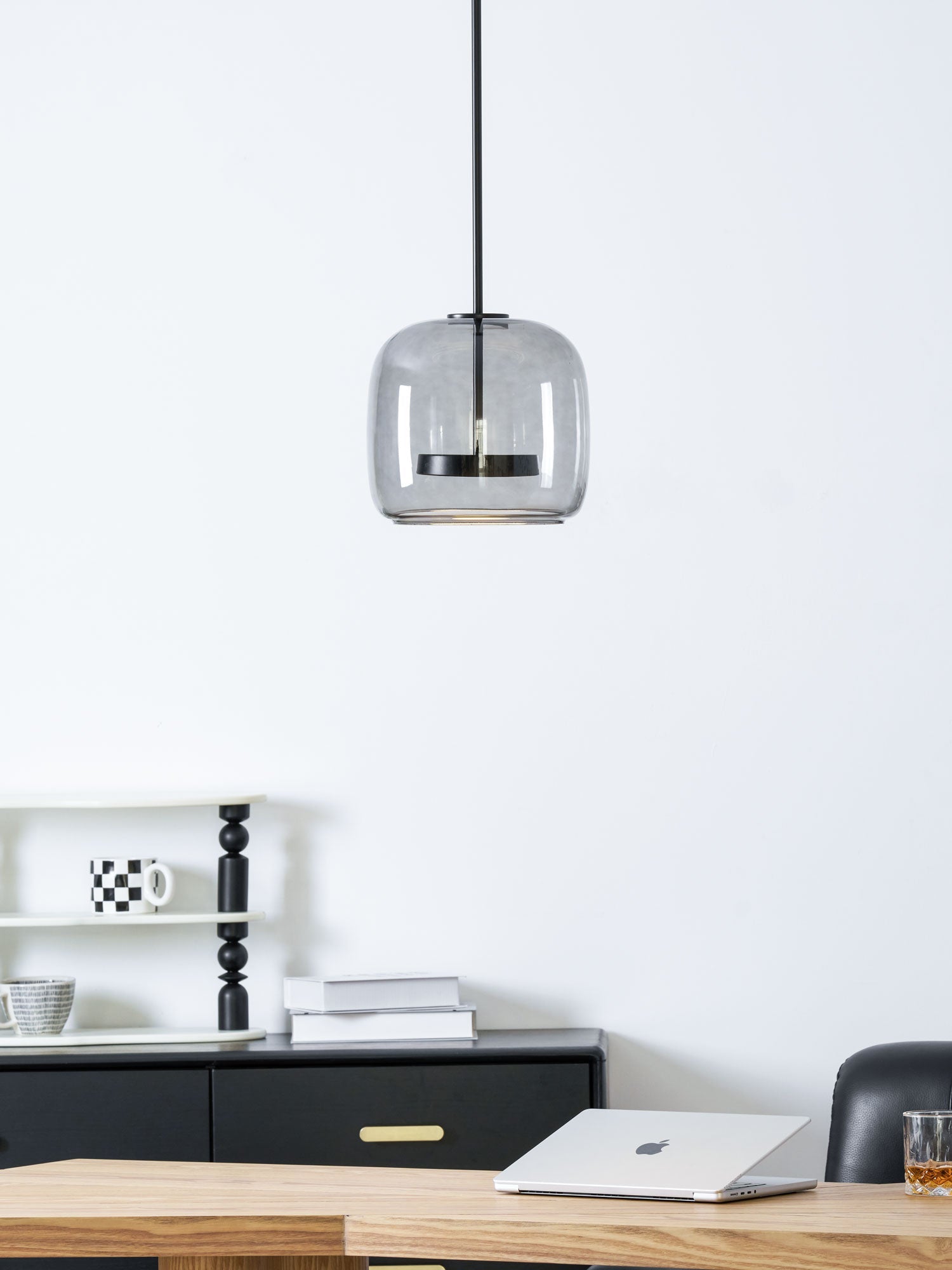 Suspension, dôme en verre soufflé à la main Metro Sphere, LED intégrée, dimmable