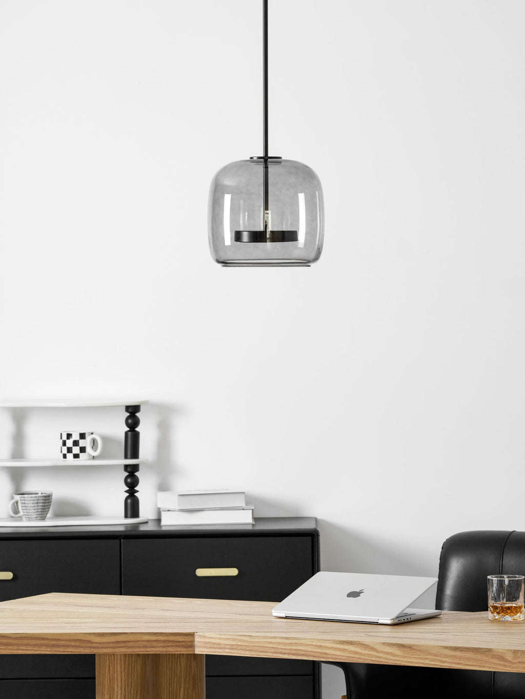 Suspension, dôme en verre soufflé à la main Metro Sphere, LED intégrée, dimmable