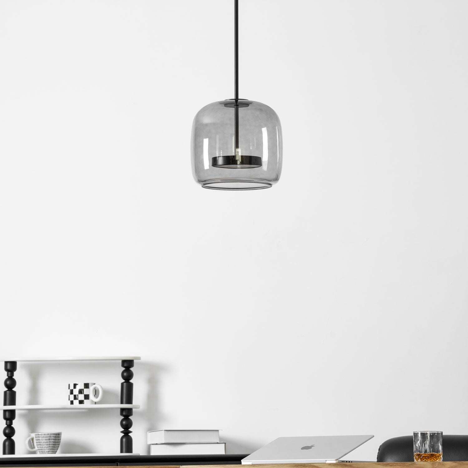 Suspension, dôme en verre soufflé à la main Metro Sphere, LED intégrée, dimmable