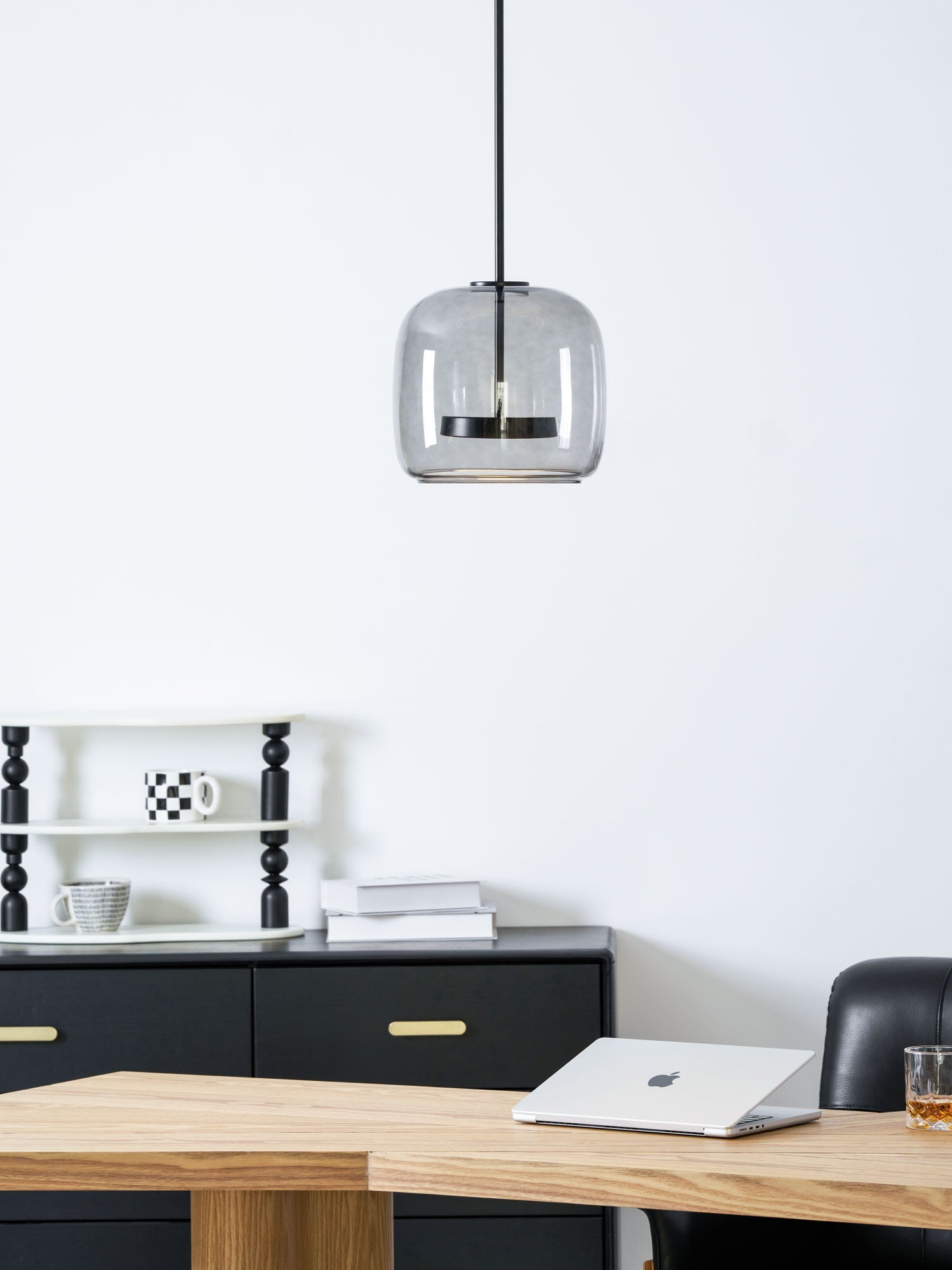 Suspension, dôme en verre soufflé à la main Metro Sphere, LED intégrée, dimmable