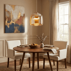 Smoked glass pendant light with metal canopy and hanging rod