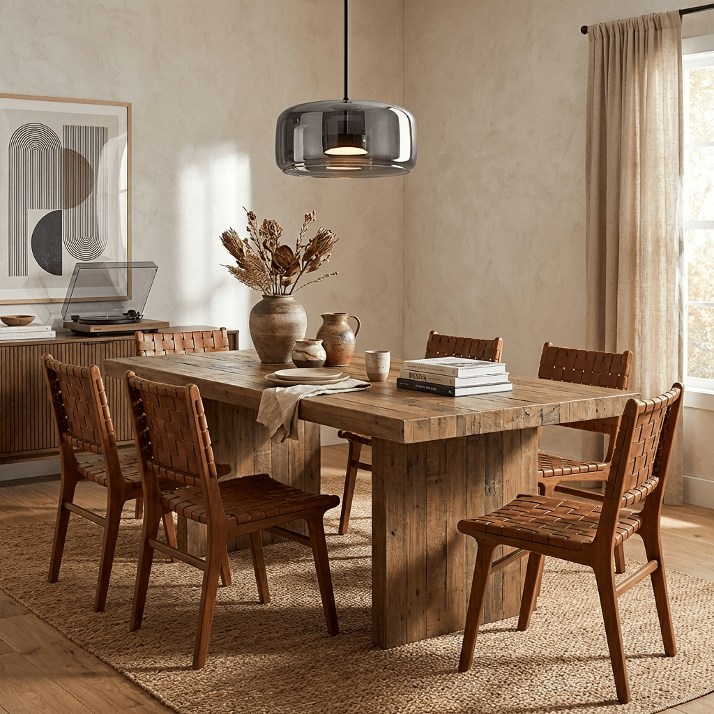 Round glass pendant light shade detail in warm tone