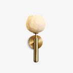 Mian wall lamp brass finish with botanical alabaster shade