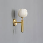 Mian wall lamp brass finish with botanical flower shade angle