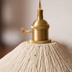 Microcement Pendant Light, Raw Cement Shade, Gold E14 Fitting, Braided Cord