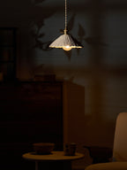 Microcement Pendant Light, Raw Cement Shade, Gold E14 Fitting, Braided Cord