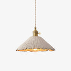 Cement pendant light with warm light pooling below