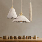 Cement grey pendant light detail of the rough texture
