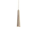 Raw microcement pendant light shown in a styled interior