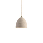 Microcement pendant light detail of the porous grey surface