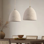 Cement pendant light close view of the porous surface