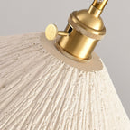 Cement grey pendant light with warm gold brass fitting