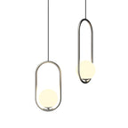 Mila Pendant Light, White Glass Globe, Brass, Black or Silver, E27