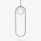 White glass pendant light detail of the brass fitting