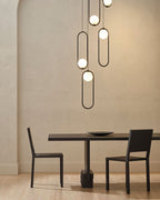 Mila Pendant Light, White Glass Globe, Brass, Black or Silver, E27