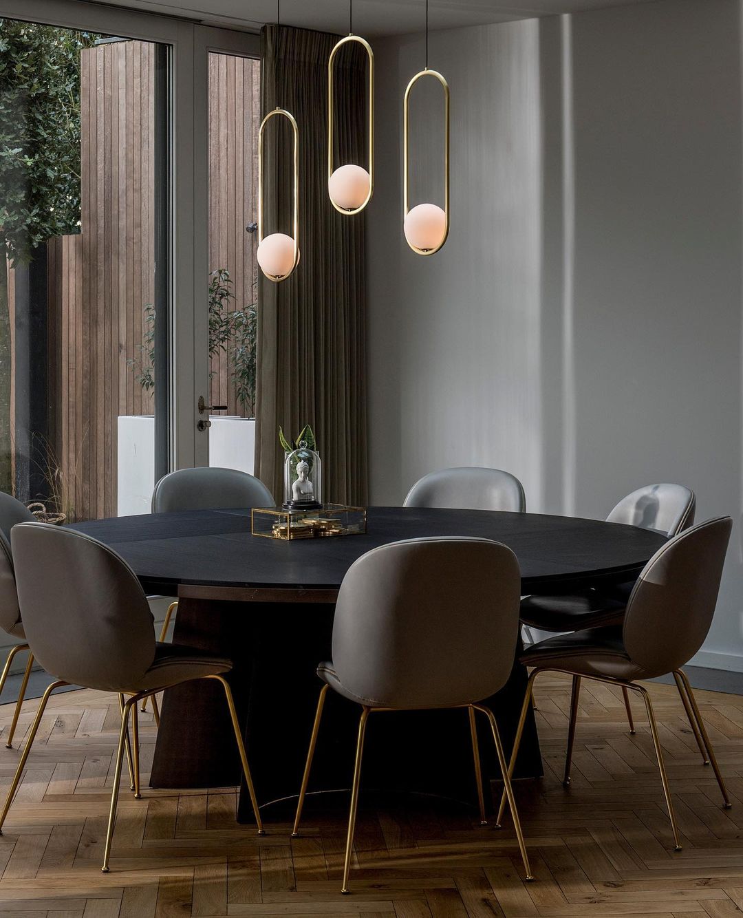 Mila Pendant Light, White Glass Globe, Brass, Black or Silver, E27