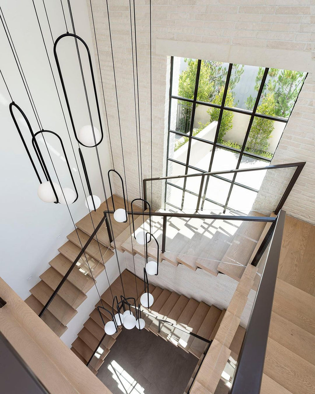 Mila Pendant Light, White Glass Globe, Brass, Black or Silver, E27