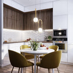 Oval glass globe pendant light with warm light inside