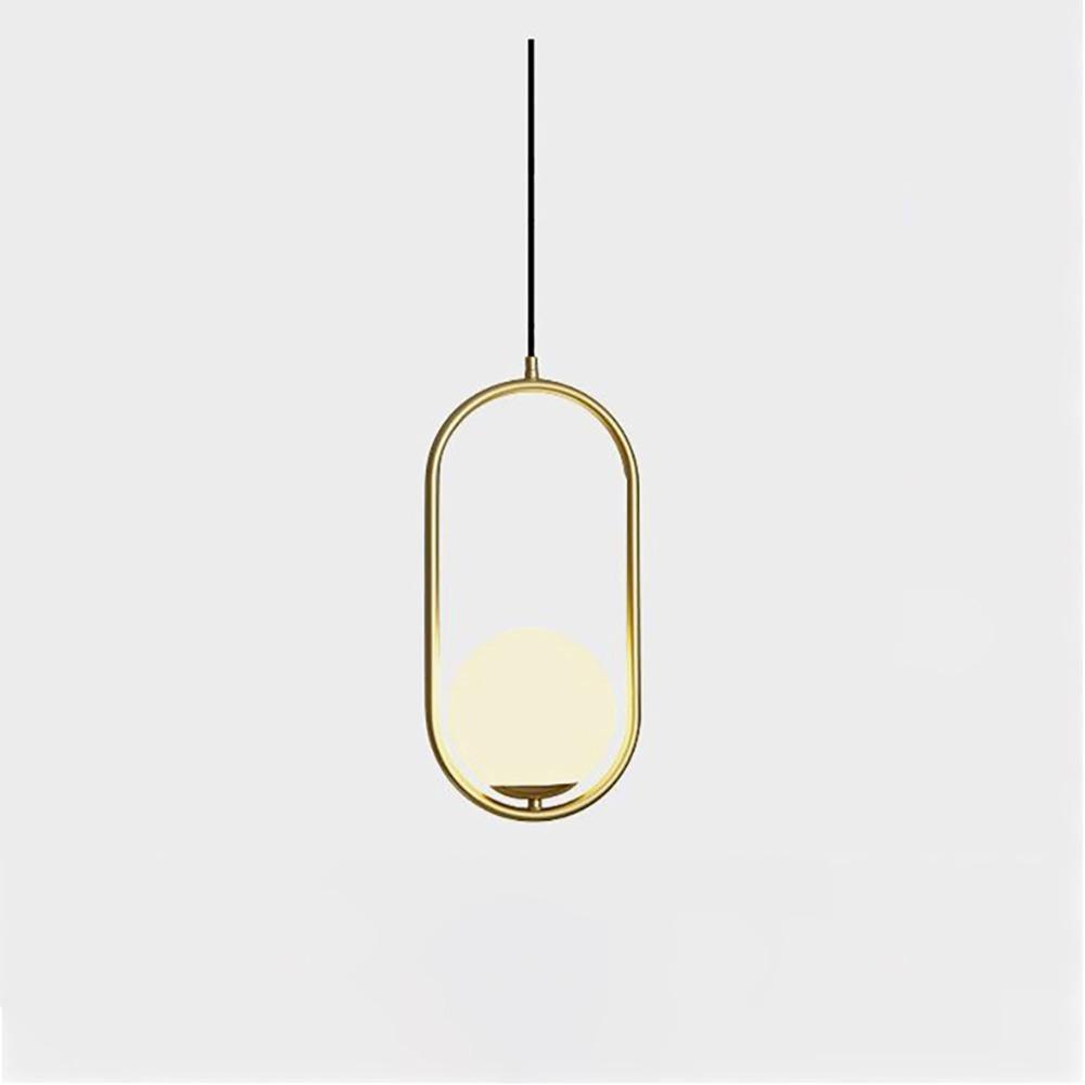Mila Pendant Light, White Glass Globe, Brass, Black or Silver, E27