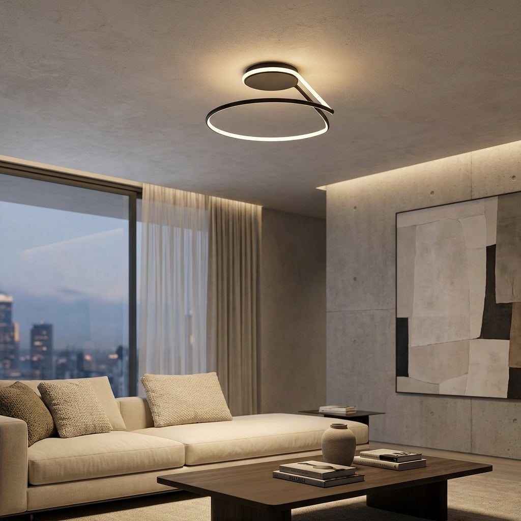 Diffused-Glow Ceiling Light With Sleek Minimalist Silhouette