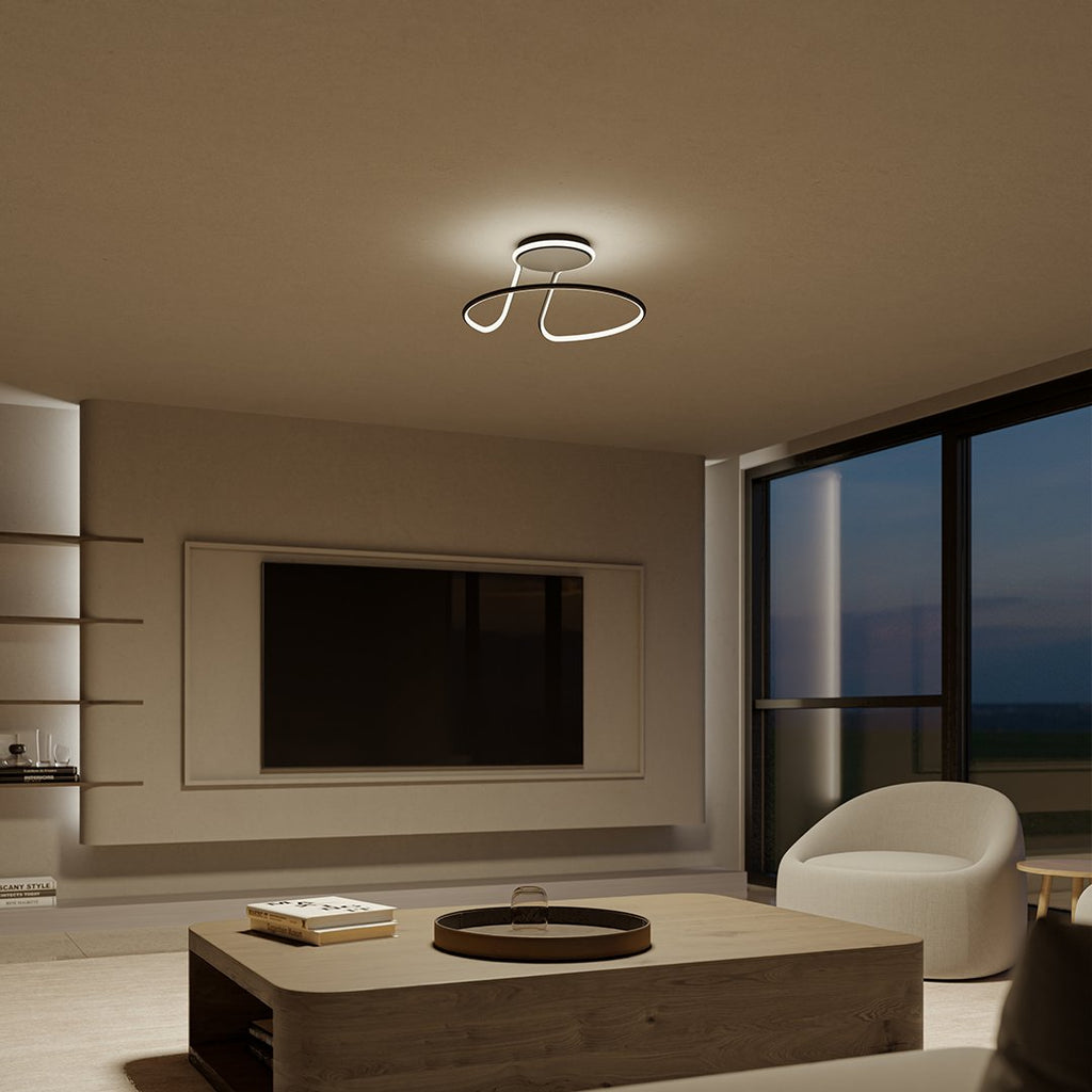 Diffused-Glow Ceiling Light With Sleek Minimalist Silhouette