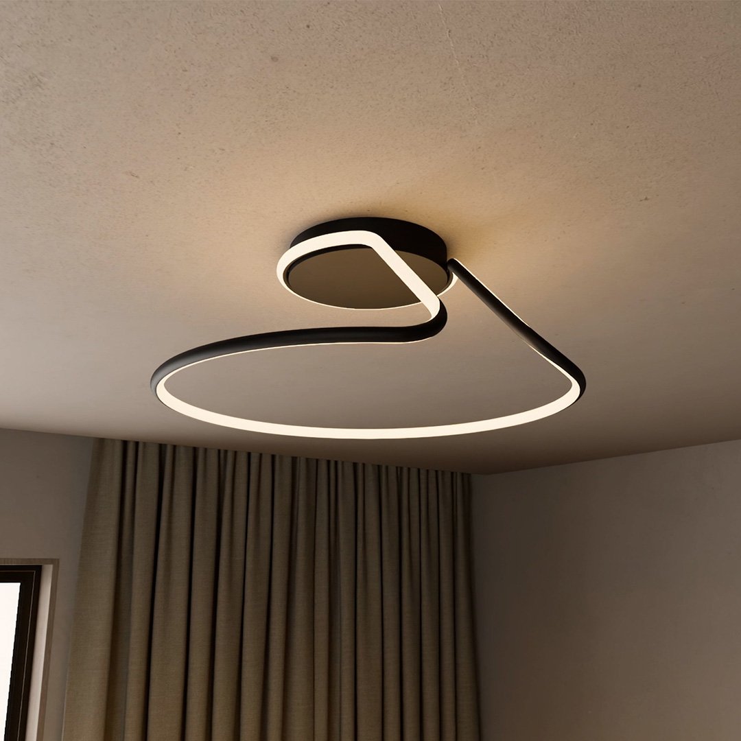 Diffused-Glow Ceiling Light With Sleek Minimalist Silhouette