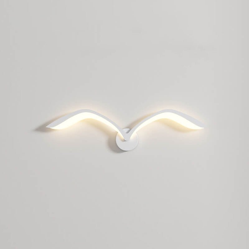 Applique murale en forme d’aile, fer et acrylique, lumière LED chaude