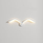 Applique murale en forme d’aile, fer et acrylique, lumière LED chaude
