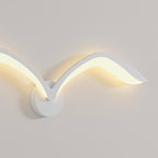 Applique murale en forme d’aile, fer et acrylique, lumière LED chaude