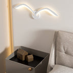 Applique murale en forme d’aile, fer et acrylique, lumière LED chaude