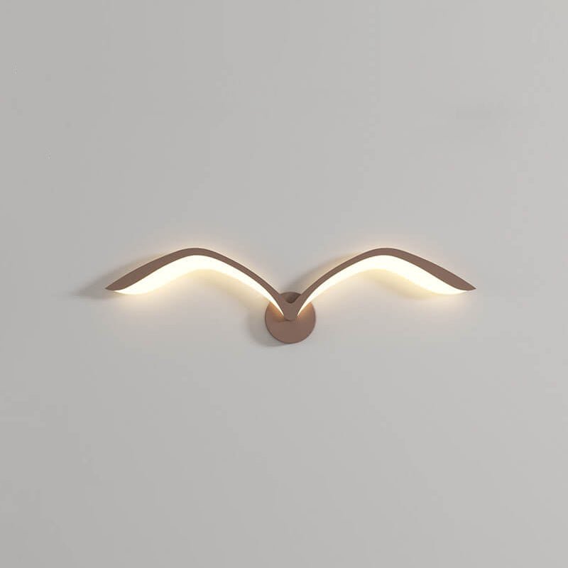 Applique murale en forme d’aile, fer et acrylique, lumière LED chaude
