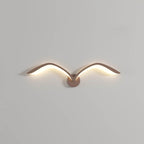 Applique murale en forme d’aile, fer et acrylique, lumière LED chaude