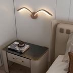 Applique murale en forme d’aile, fer et acrylique, lumière LED chaude