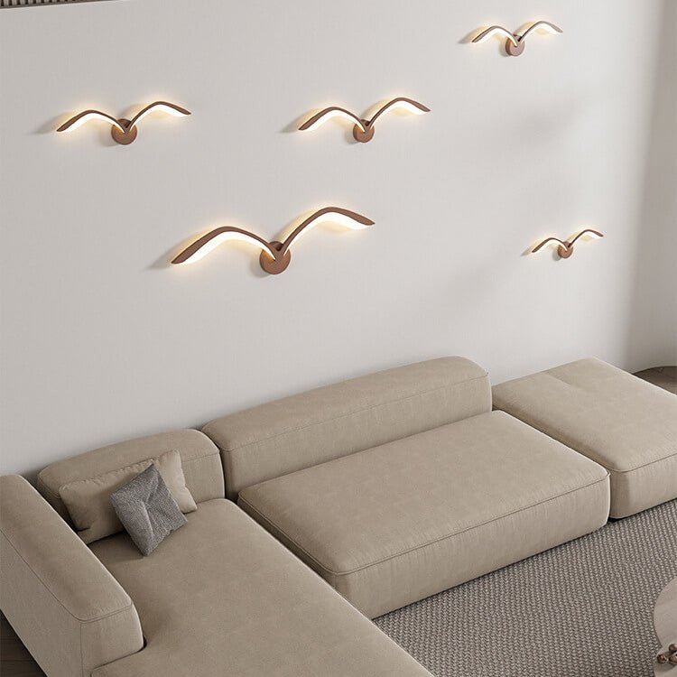 Applique murale en forme d’aile, fer et acrylique, lumière LED chaude