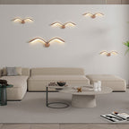 Applique murale en forme d’aile, fer et acrylique, lumière LED chaude