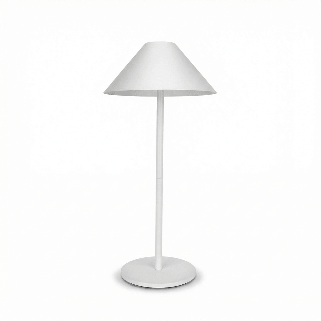 Metalbaseret skrivebordslampe, genopladelig trefarvet LED, varm glød, 15 tommer høj