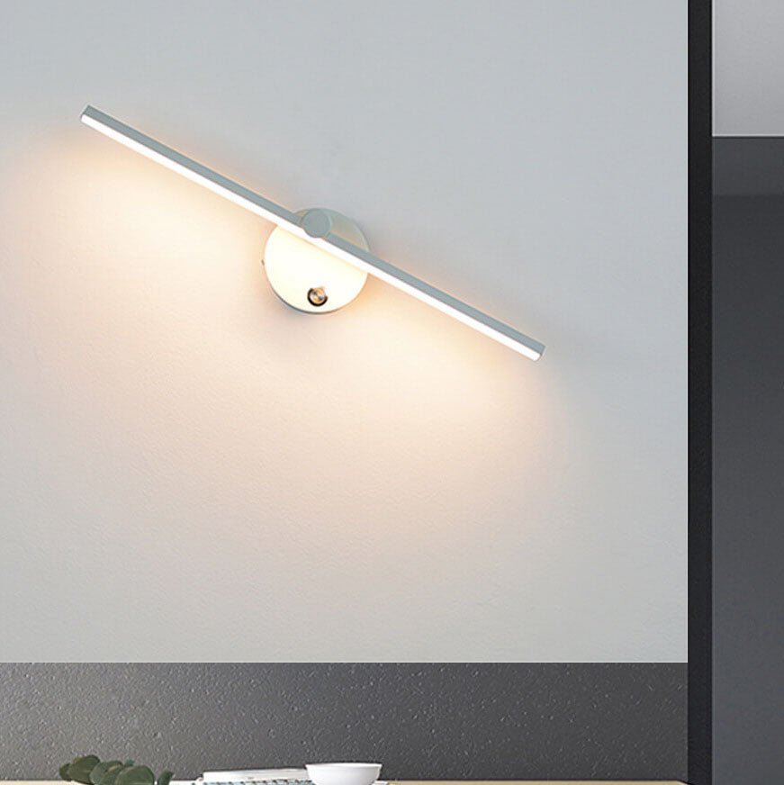 Aluminium Bar Wall Sconce, Slim LED Light With Iron Frame, Nordic Minimalist