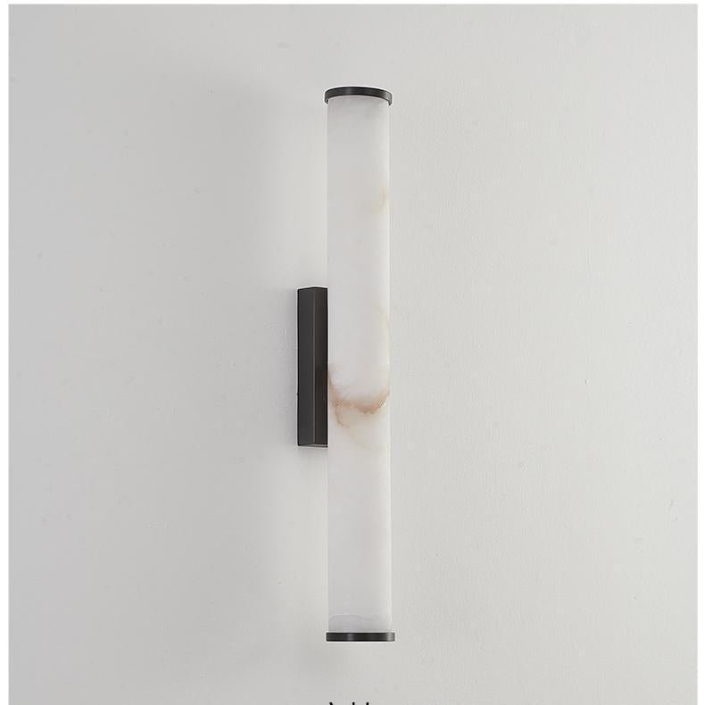 Copper Accent Wall Light, Warm LED Glow, Faux Spanish Marble Finish