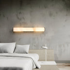 Copper Accent Wall Light, Warm LED Glow, Faux Spanish Marble Finish