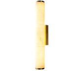 Copper Accent Wall Light, Warm LED Glow, Faux Spanish Marble Finish