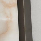 Copper Accent Wall Light, Warm LED Glow, Faux Spanish Marble Finish