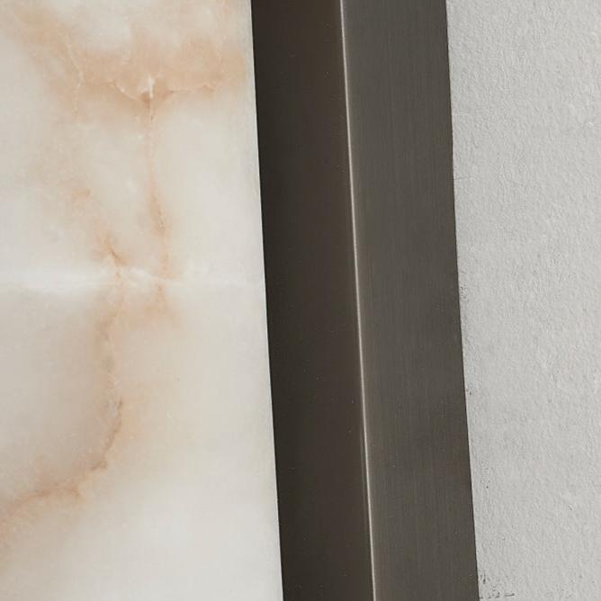 Copper Accent Wall Light, Warm LED Glow, Faux Spanish Marble Finish